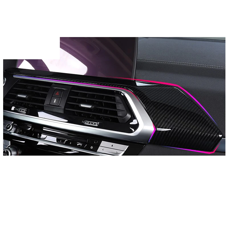 

Lsrtw2017 Carbon Fiber Abs Car Dashboard Central Control Switch Trim Frame for Bmw X3 2018 2019 2020