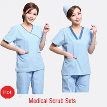 Новое поступление Изделие из хлопка с короткими рукавами Женский Спецодежда медицинская Скребки больницы спецодежды одежда врачи мундиры