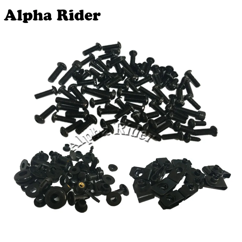 

A Set Of Universal For All Motorcycle Scooter Bodywork Fairings Bolts Fastener Screws Spire Speed Nuts Spring Bolots Black