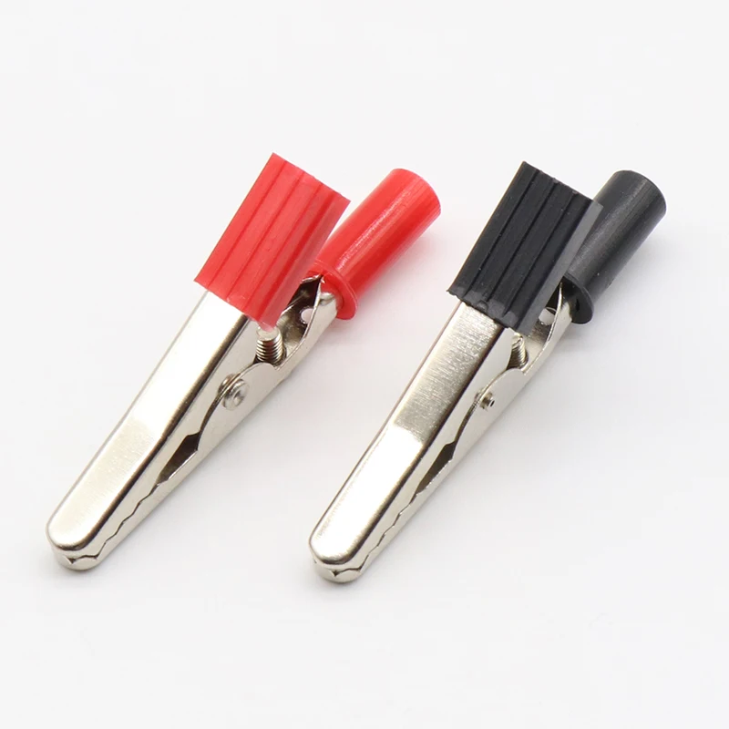 10 pcs 50mm Plastic Handle Test Probe Metal Alligator Clips