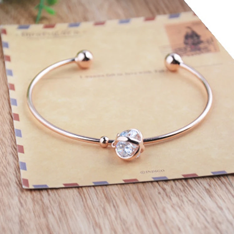 

New Arrival Summer Fashion Zircon Opening Cuff Bangle Bracelet Women Charm Jewelry Gift Drop Shipping BL-0329-GD