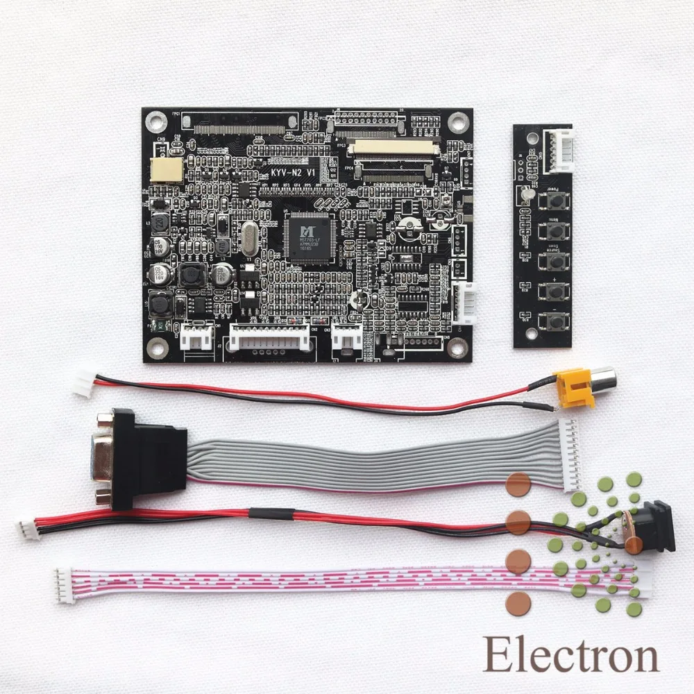 

VGA AV LCD Controller board KYV-N2 V1 kit work for 5inch AT050TN22 640x480 LCD Screen