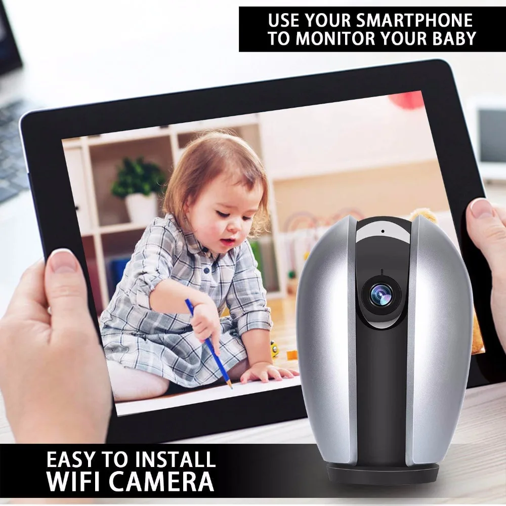 

New 1080P HD Wireless Baby Monitor Portable WiFi Night Vision Baby Camera View Audio Record Surveillance Home Security IP Camera