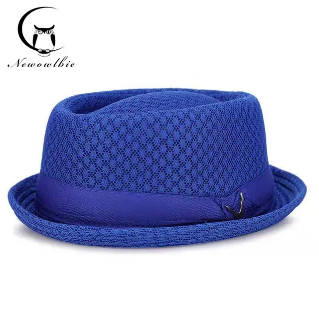 England jazz hat breathable mesh flat hat  visor straw hat beach hat Retro cap Foldable cap sun hat casual Panama hat 1