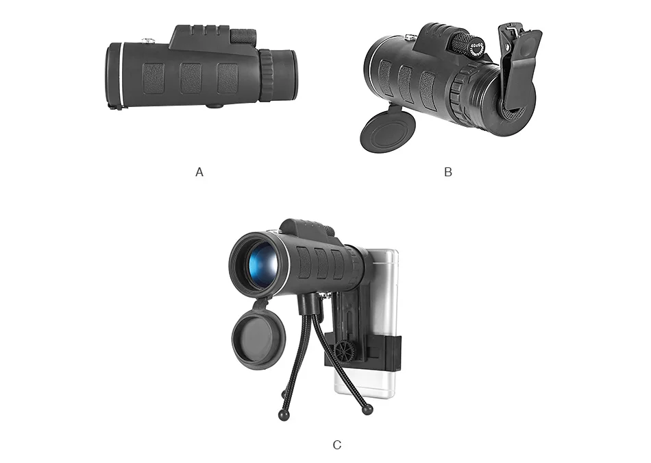 ET 40X60 BAK4 мобильный телефон Монокуляр телескоп HD мини монокуляр наружные прицелы W/Компас телефон клип штатив телефон объектив