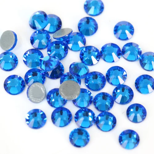 Capri Blue Высокое качество стразы Горячая фиксация стразы с плоской задней частью лучшее стекло кристалл горячей фиксации стразы с блестками из стразов для одежды E7037 - Цвет: Capri Blue