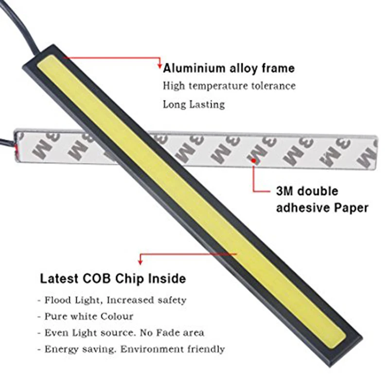 2PCS 17cm Daytime Running Light COB DRL LED Car Lamp External Lights Auto Waterproof Car Styling Universal Led DRL Lamp (3)