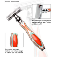 Безопасная бритва, Классическая бритва, двойной край, прямое лезвие ручное, усы, инструмент для бритья для мужчин