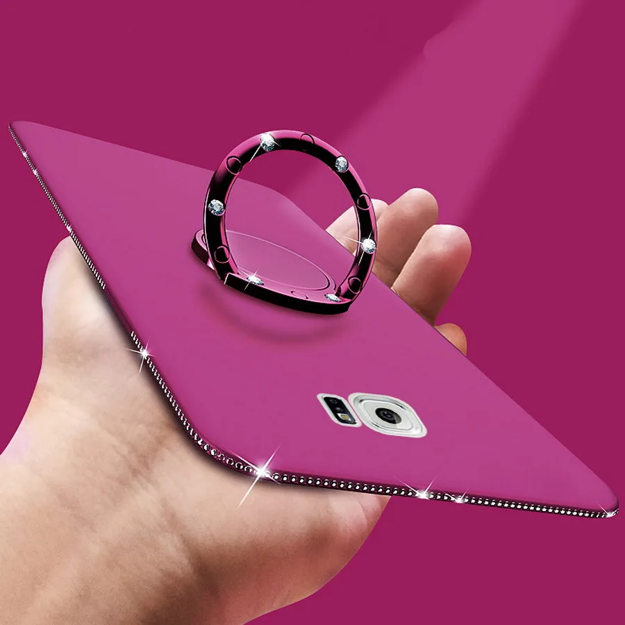 Diamond Case For Samsung Galaxy S6 S7 Edge J6 A5 A6 A7 A8 Plus 2018 Soft Silicon Bling Ring S8 S9 Note 8 9 |