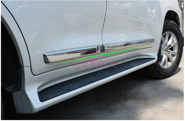 Хромированный автомобильный Стайлинг кузова Боковая дверь декоративный молдинг отделка наборы 2008- накладка панель для Toyota LC Land Cruiser 200 аксессуары