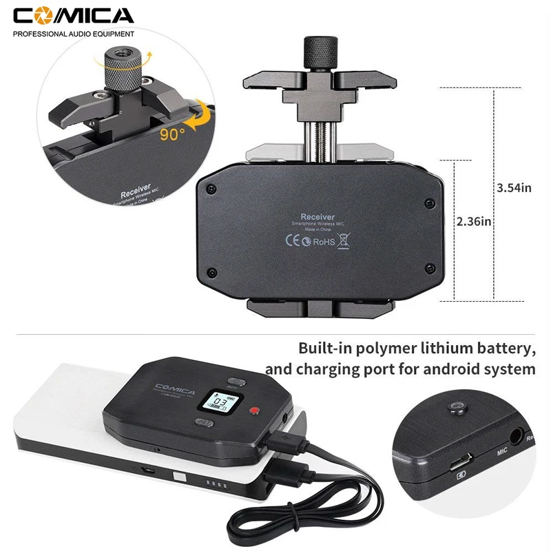  Comica CVM-WS50(C) 6 Channels Wireless Smartphone Lavalier Lapel Microphone System for iPhone Samsu