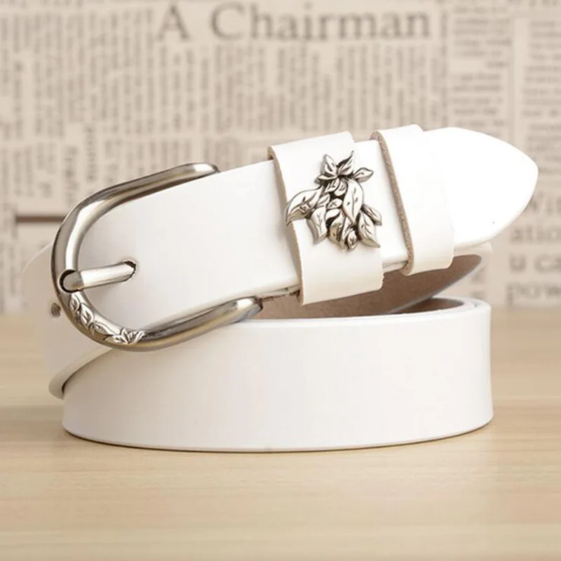 

Genuine Leather Women Flower Belt Cowskin Fashion Lady Floral Belts Leather Designer Jeans Belt Quality Guarantee ZLB336