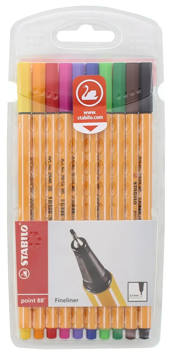 Buy 10 Pcs/lot 0.4mm Fineliner Pens Art Drawing Draft