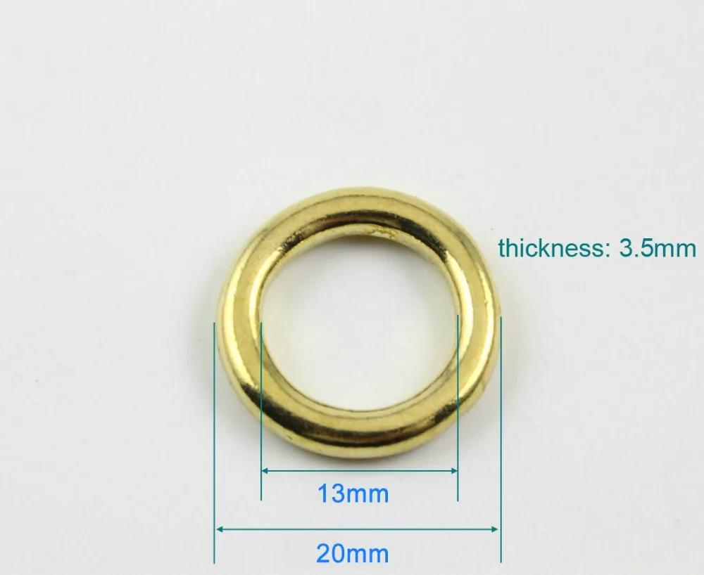 20 штук 13 мм твердое Латунное уплотнительное кольцо для кошелька сумка ремешок