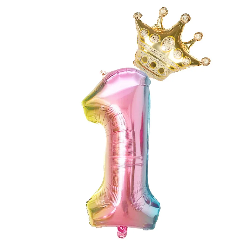 2pcs 32inch Rainbow number Foil Balloons air Balloon birthday party decorations kids Rose gold pink silver blue 0-9 Digit ball