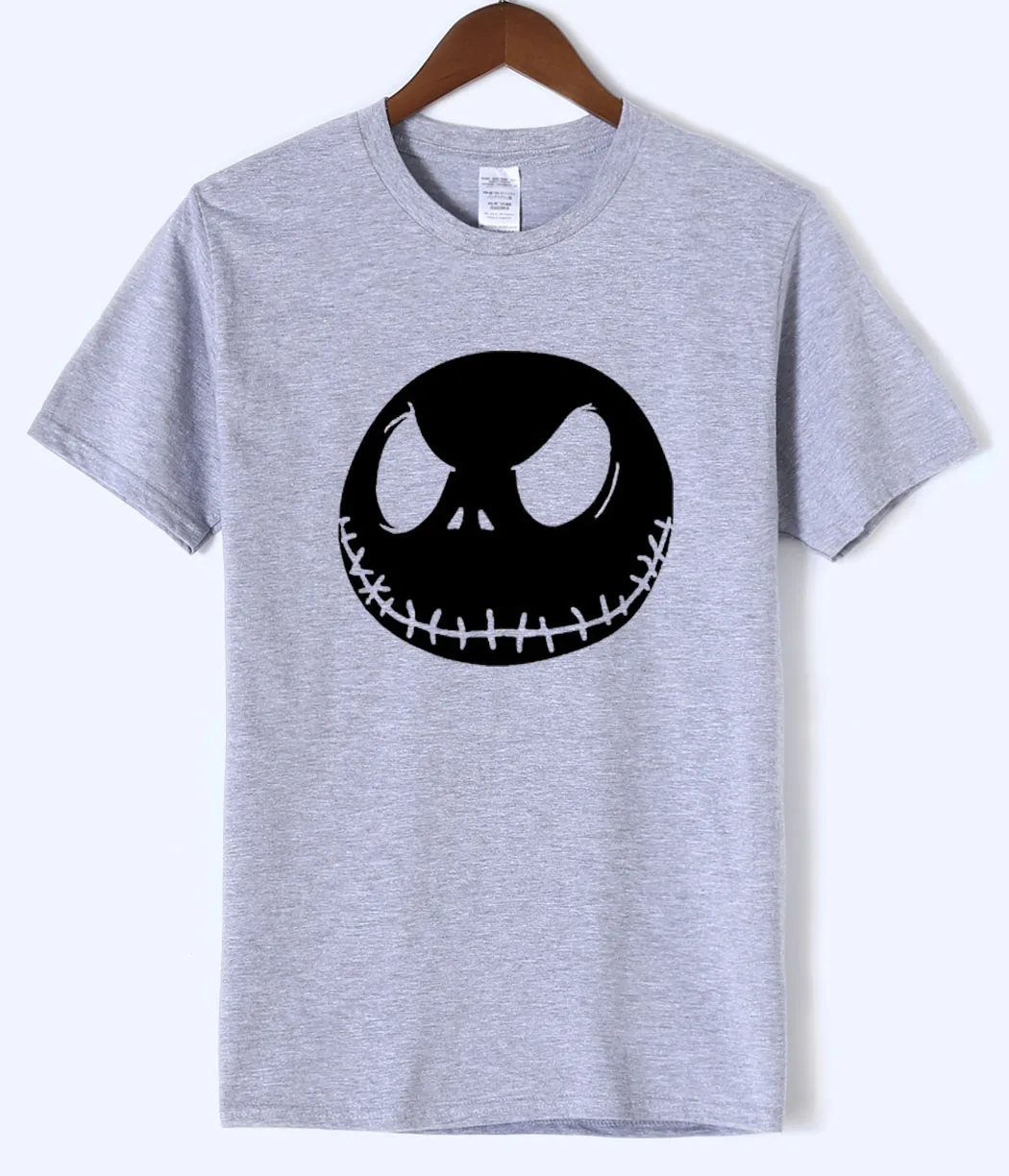 Летние мужские футболки Джек Скеллингтон злое лицо и рисунками персонажей из мультфильмов в стиле «хип-хоп» рок цыпленок футболка homme брендовая одежда