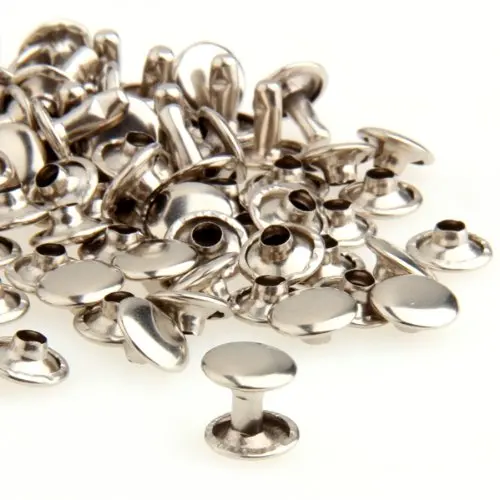 

100 9mm Silver Copper Round Flat Rivets Studs for Shoes/bags/Bracelet decoration