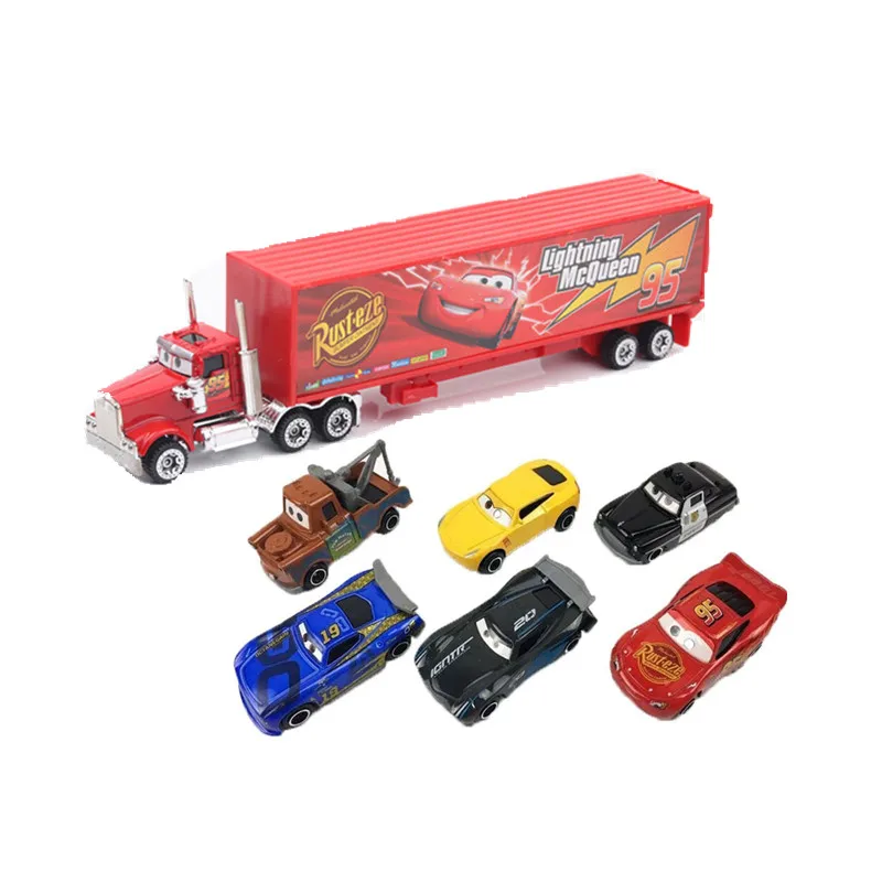 Disney Pixar машина 3 Lightning McQueen Jackson Storm Cruz Mater Mack Uncle Truck 7 шт./1:55 детская из сплава