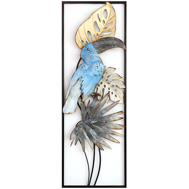 Modern Minimalist Wrought Iron Wall Hanging Flower Bird Mural Crafts Decoration Home Porch Livingroom Wall Sticker Ornament Art