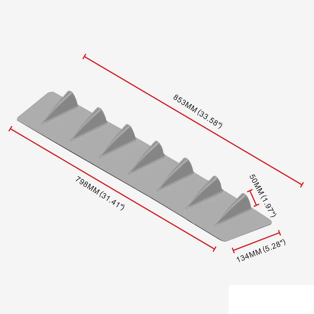 Universal ABS Car Rear Bumper Shark Fin 7 Wings Lip Diffuser Car Rear Bumper Shark Fin Diffuser Spoiler Kit Lower Car Splitter (9)