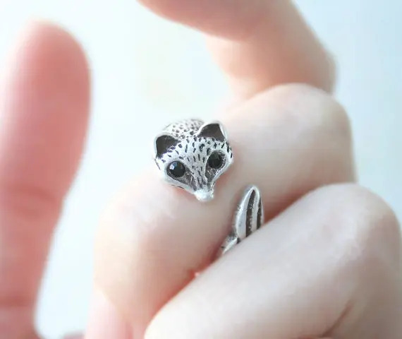 Min 1PC Fox Ring Antique Fox Jewelry Rings Comfortable Lucky Animal Ring For Men Women Gift
