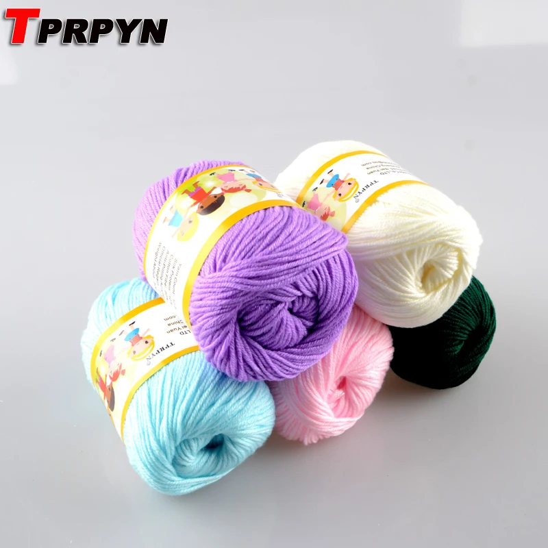 

TPRPYN 500g=10Pcs Multi Color Cotton Silk Knitting Yarn Soft Warm Baby Yarn for Hand Knitting Supplies NL1131