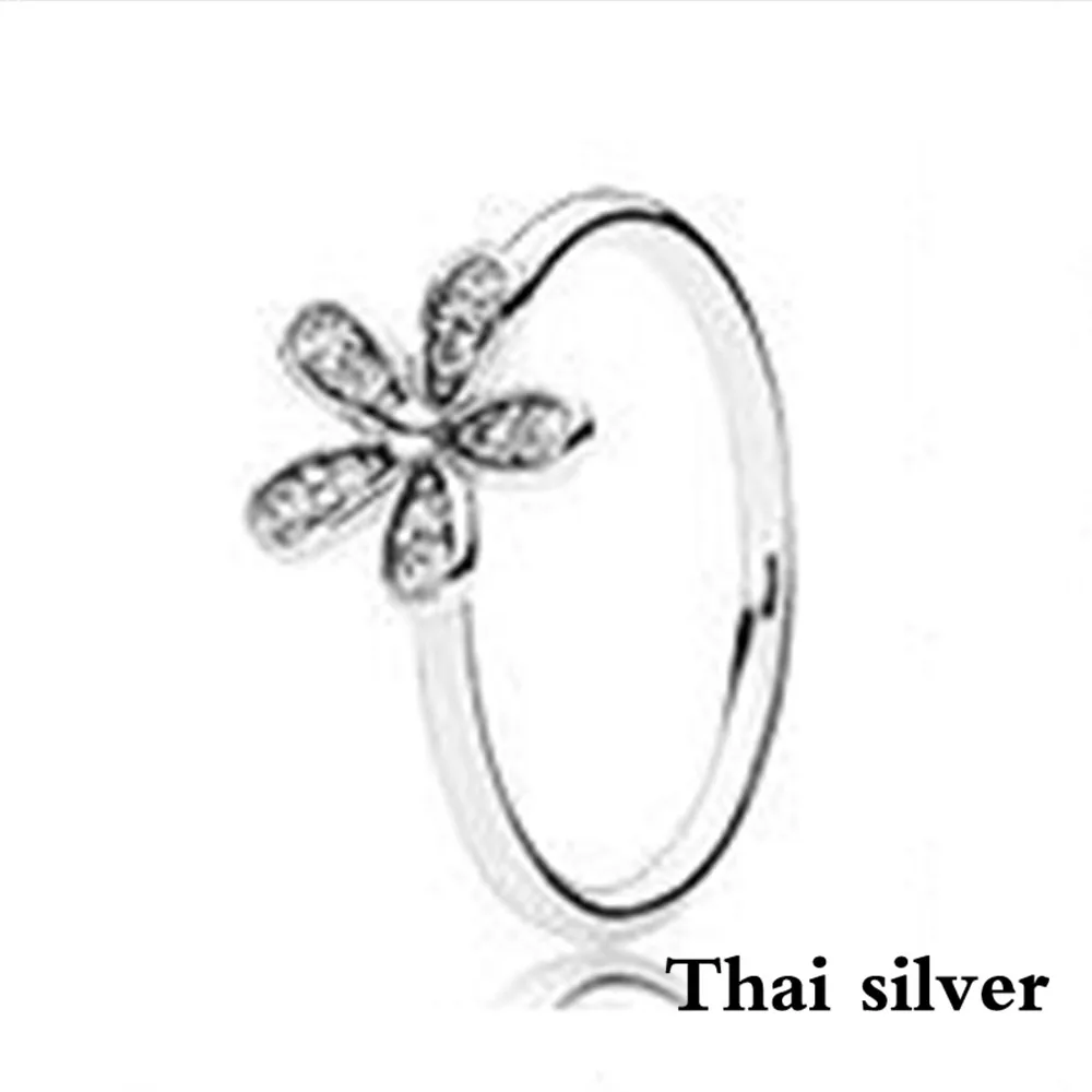 

2019 NEW 100% Sterling Silver 1:1 Glamour Daisy Flowers RING Original Women Wedding Fashion Jewelry Gift Sets Nickles Women