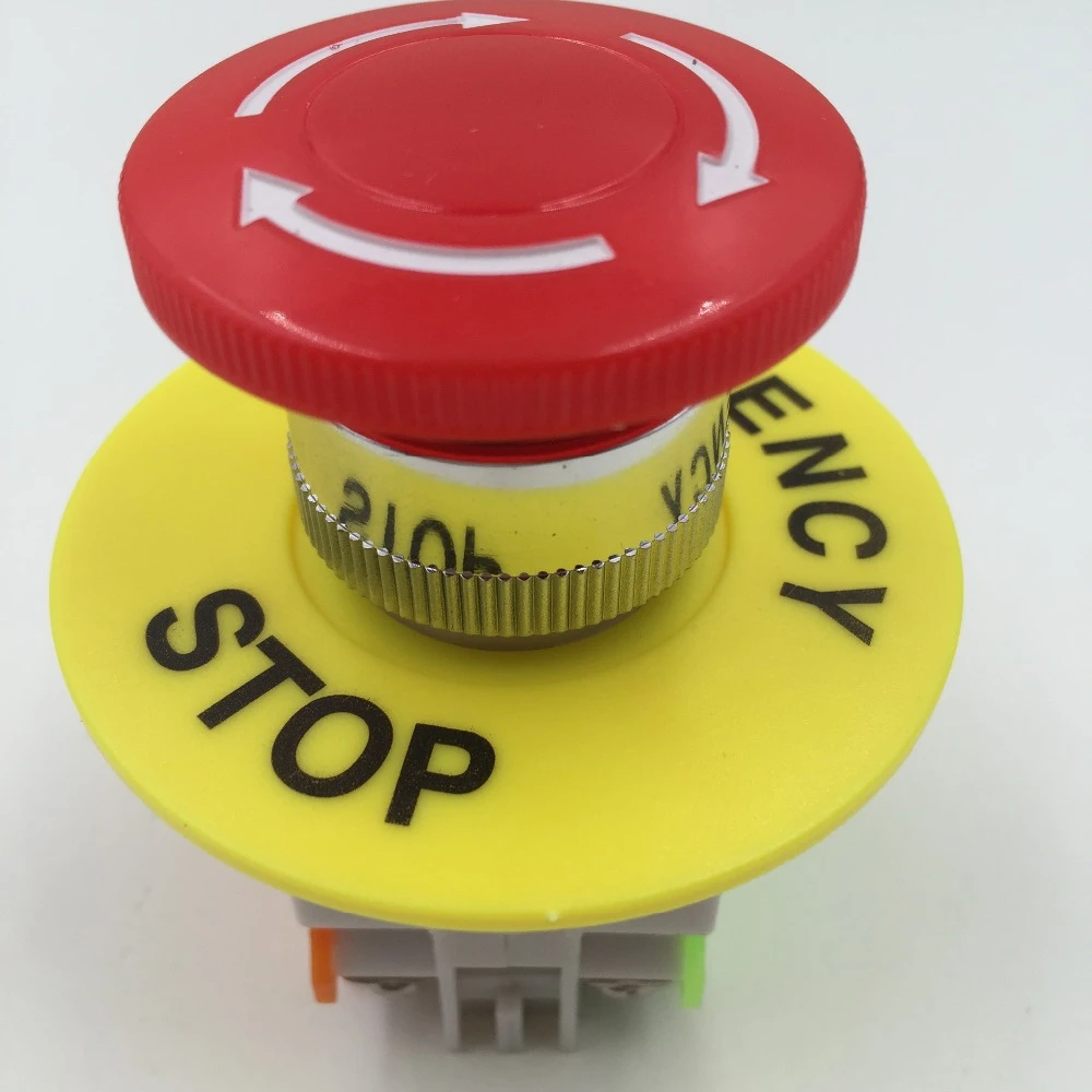 Red Mushroom Cap 1NO 1NC DPST Emergency Stop Push Button Switch AC 660V 10A Red Mushroom Cap 1NO 1NC DPST Emergency Stop Push Button Switch AC 660V 10A