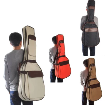 

2018 New Fixed Headstock Double Straps PU Canvas Gig Bag Case Padded Guitar Accessories For 40 Inches Folk Acoustic Guitar