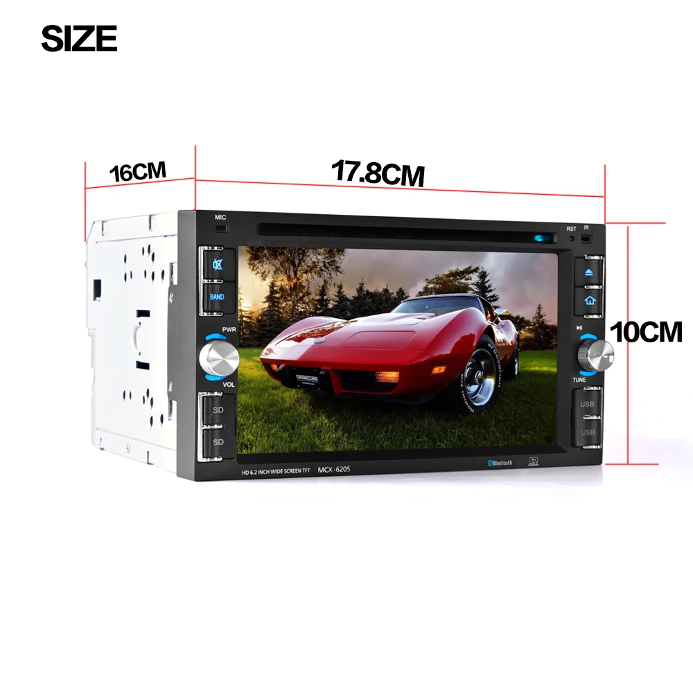 Excellent car stereo Car MP5 Player 6.2 inch HD Touch Screen AM FM Radio Bluetooth USB Mirror Link function Auto Multimedia Player 10