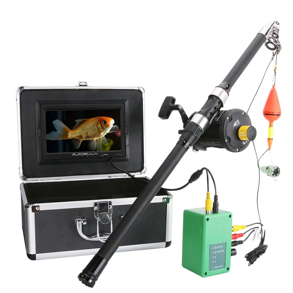 Алюминий сплав подводная рыбалка комплект видеокамер 6 W инфракрасные светодиодные лампы с 7 "дюймовым HD монитором под управлением