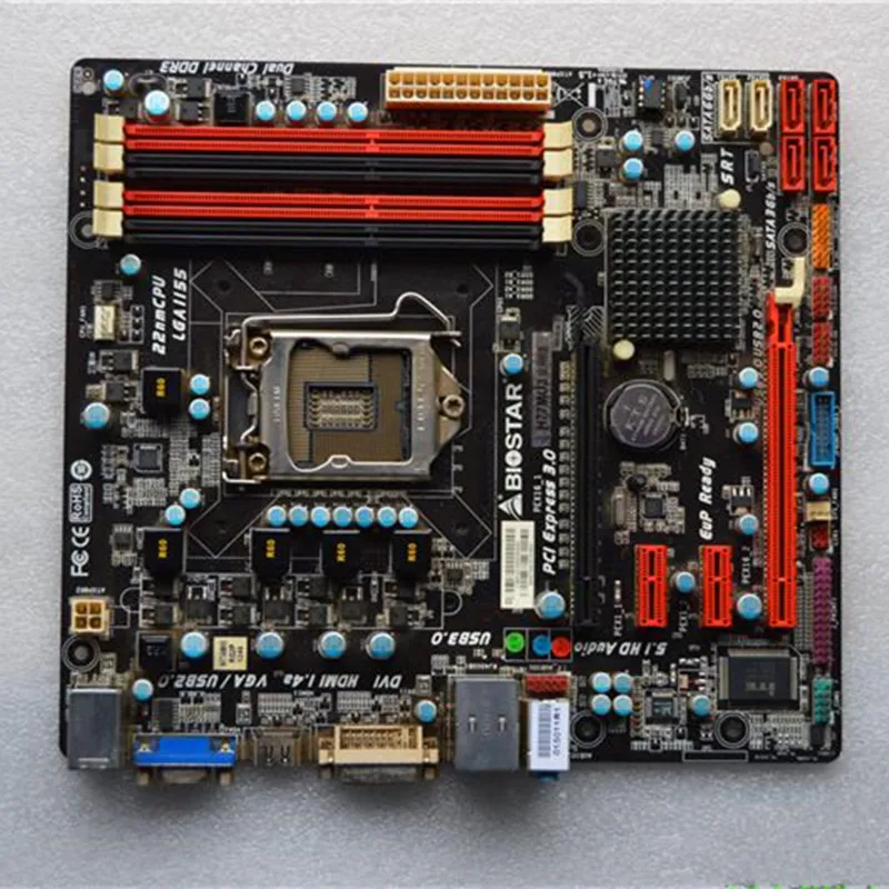 1155 H77 Motherboard used original BIOSTAR H77MU3 USB3.0 SATA3