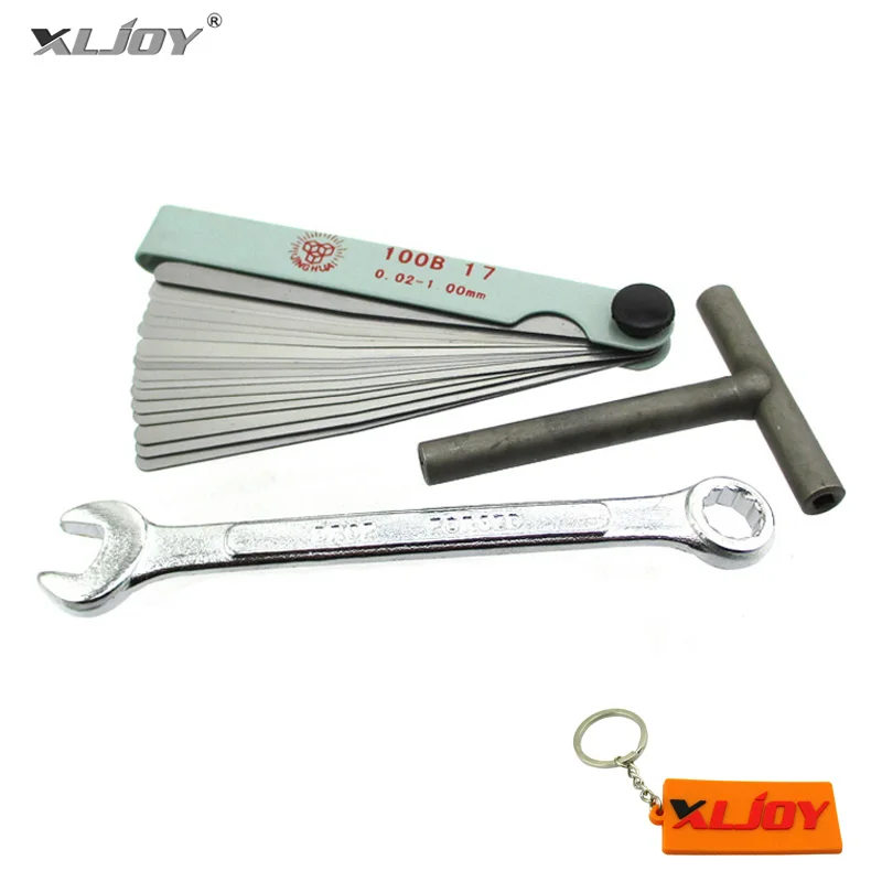 

0.02-1mm Metric Filler Feeler Measure Gauge Tool, 9mm Spaner Wrench, 3/3.5/4mm T-type Valve Screw Socket Repair Hand Tool