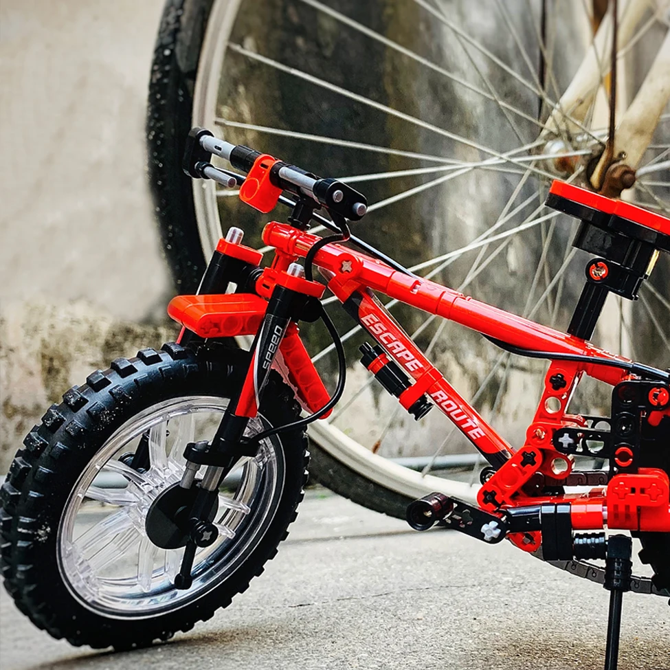 Technic Car Bricks Creator Mechanical Bicycle Deformable City Bike