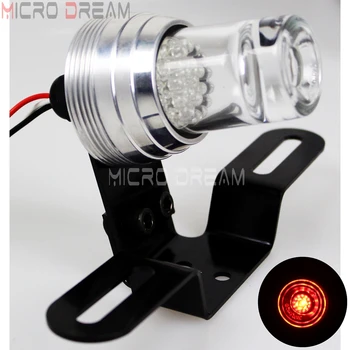 

Motorcycle LED Silver Tail Brake Light 12V Custom Sparto Shot Glass Shell Lens for Bobber Cafe Racer Cruisers Taillights