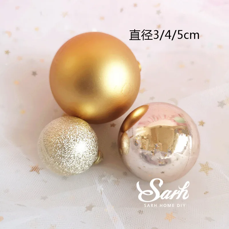 3pcs Gold balls Красный Розовый Синий Золотой Серебряный шары торт Топпер десерт украшение для вечеринка для мальчика день рождение прекрасные подарки - Цвет: 3pcs Gold balls