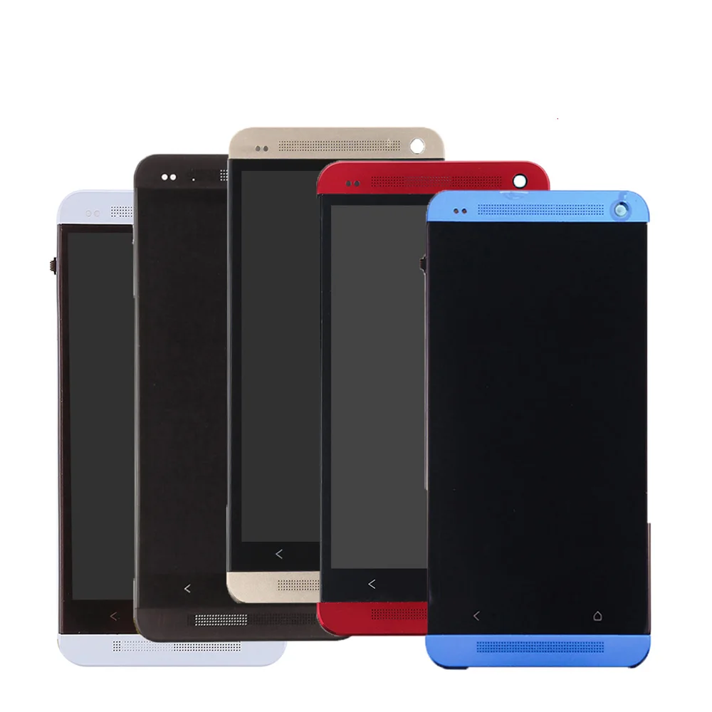 Tested-5-Colors-For-HTC-ONE-M7-LCD-Display-Touch-Screen-Digitizer-Bezel-Frame-Full-Assembly