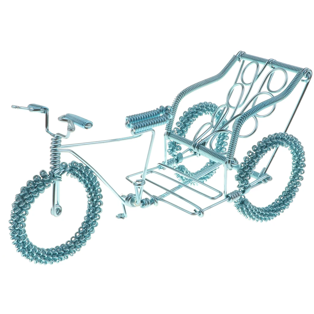 

Aluminium Art Crafts Diecast Flower Wheel Tricycle Bike Model Toy Sky Blue