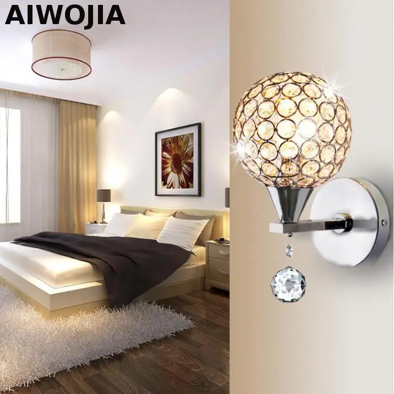 Хром серебристый настенный светильник бра для фойе гостиной спальни