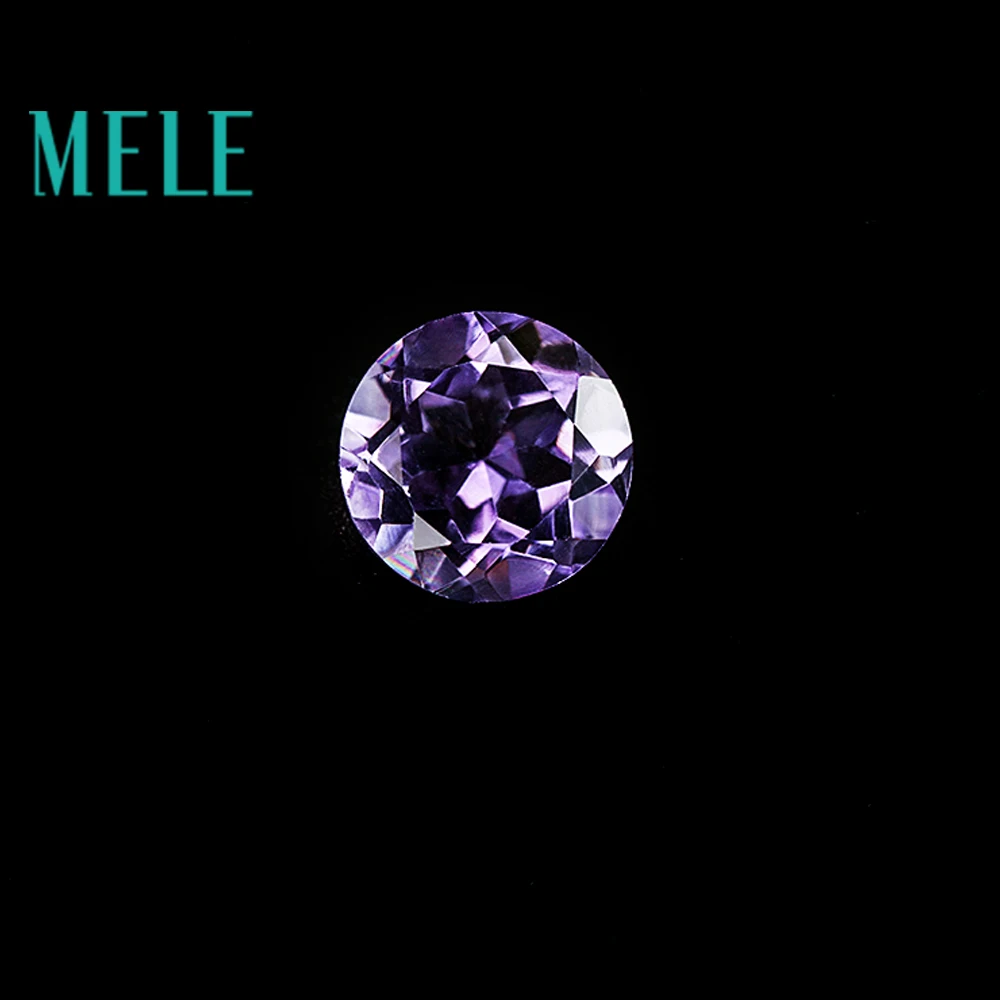 Top quality Brazil natural amethyst,7mm 1.2ct round brilliant cut gemstone for jewelry making,DIY loose stone