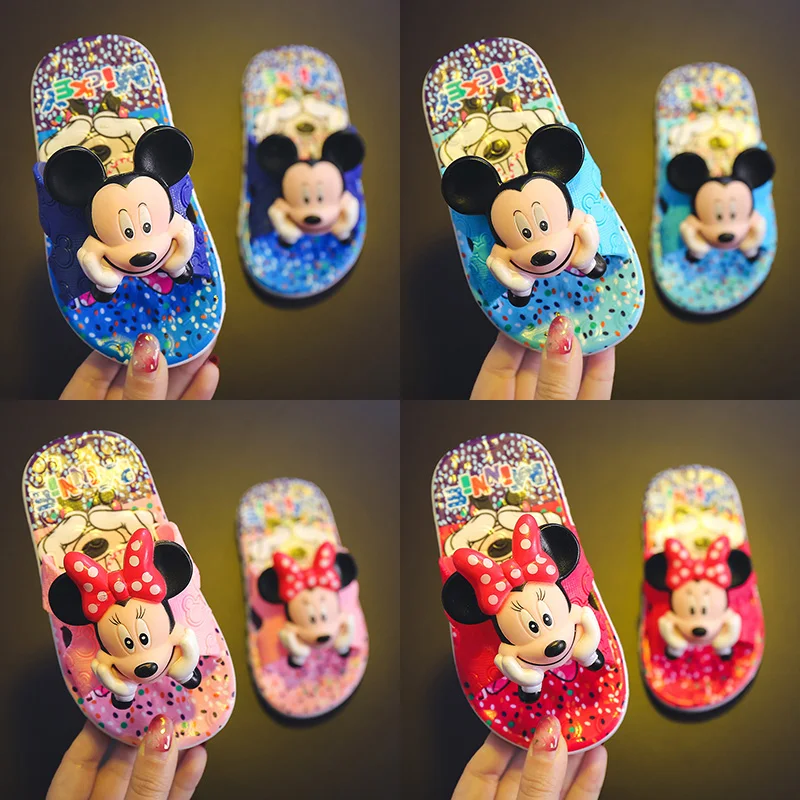 

Children's Sandals Boys Girls Slippers Summer Flip Flop 3D Cartoon Mickey School Girls Beach Slippers Kids Shoes Sandal PVC 2019