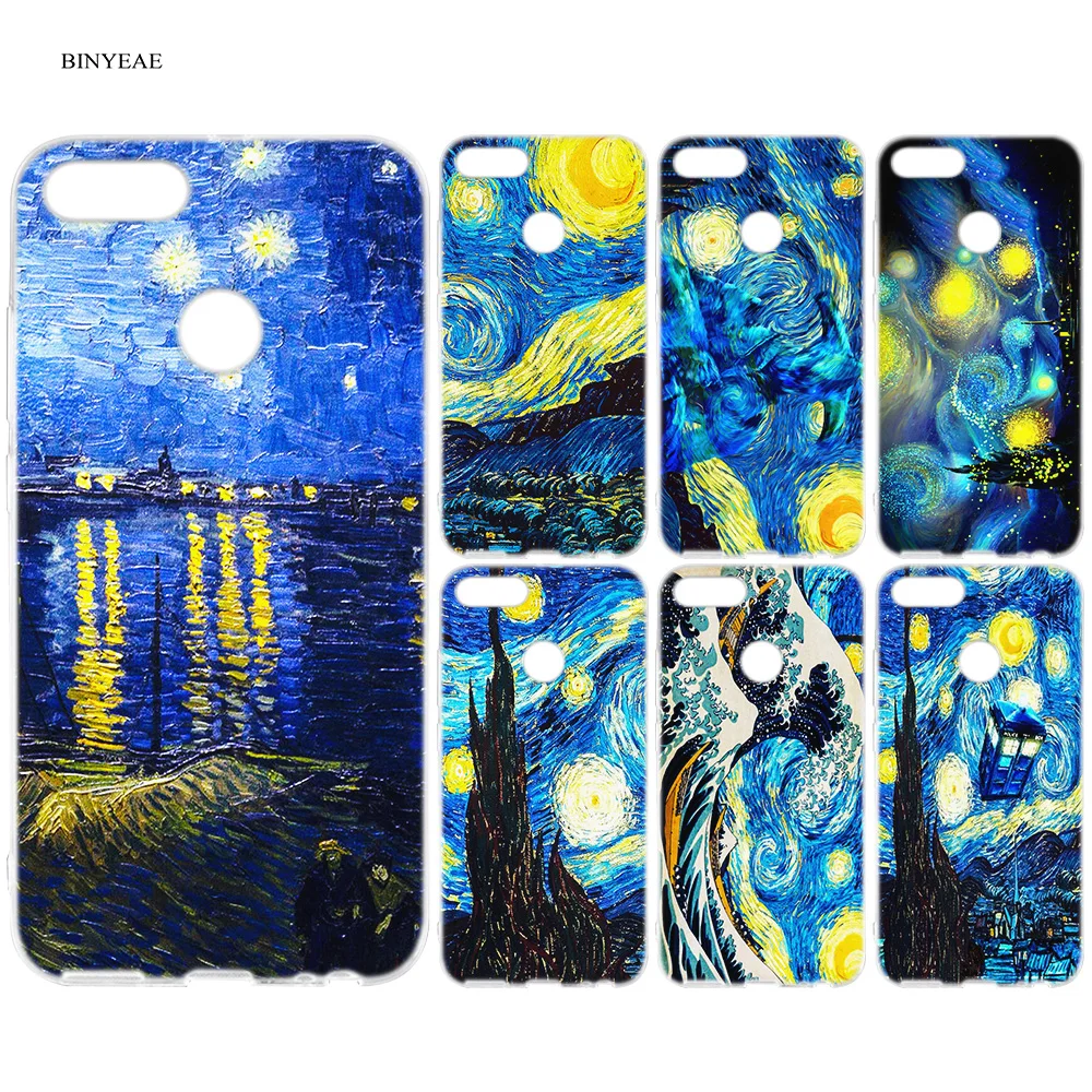

BINYEAE Van Gogh Sunflowers Paint The Starry Night Silicone Case Cover for Xiaomi A1 A2 8 SE Redmi Note 4X 5 6 5A 6A S2 Pro Capa