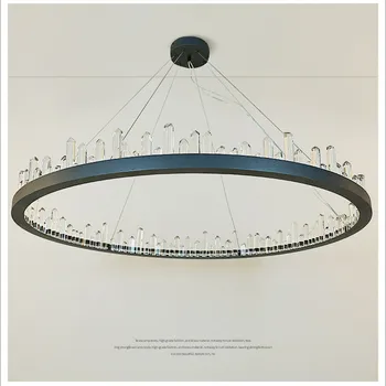 

Loft Retro Crystal Circle Pendant Lights Crystal Dining Room Lights Vintage Designer Light Free Shipping