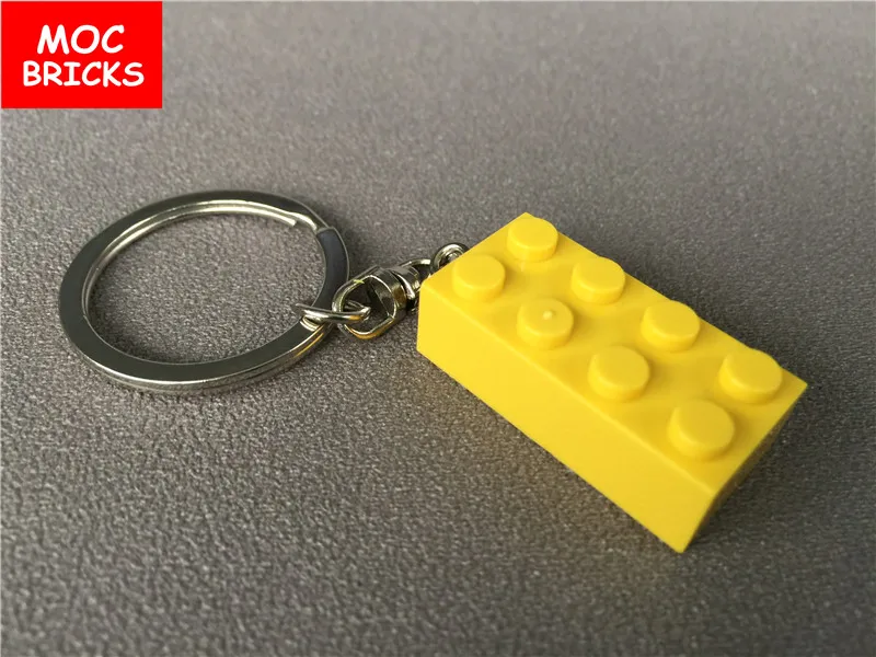 Новый Красочный кирпич MOC 2X4 брелок для ключей DIY Развивающие строительные блоки