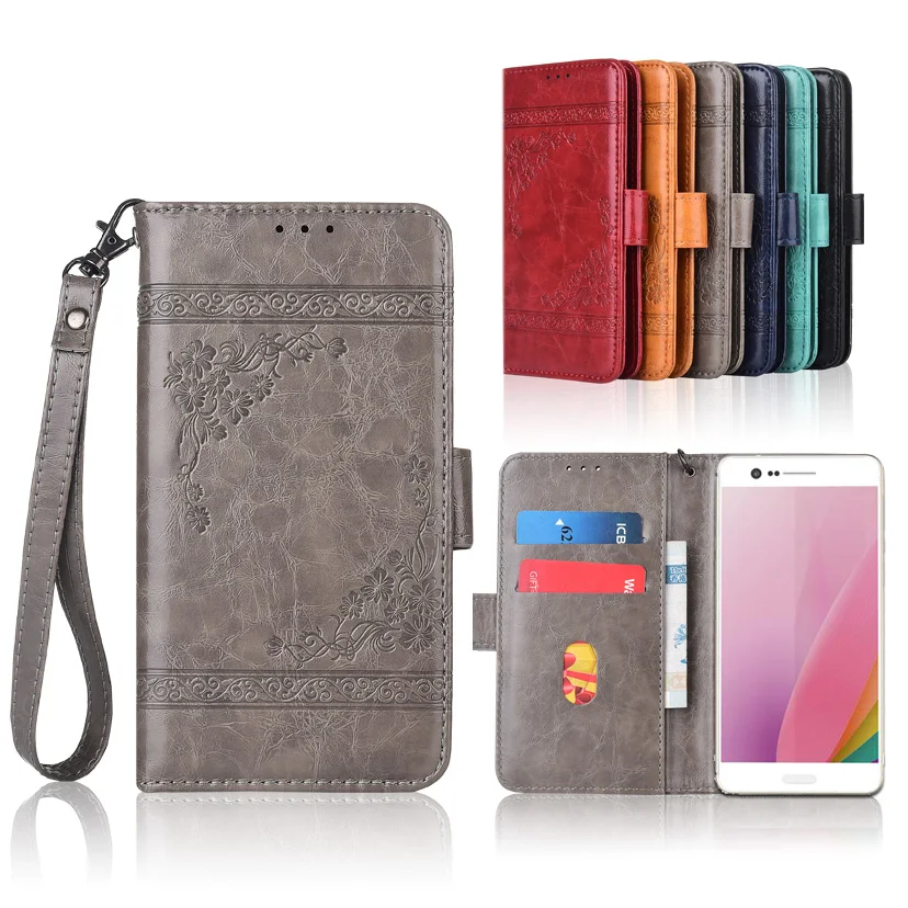 

Newest Wallet case for Sharp Z3 Flip case with Strap100% special PU leather embossing flower cover case