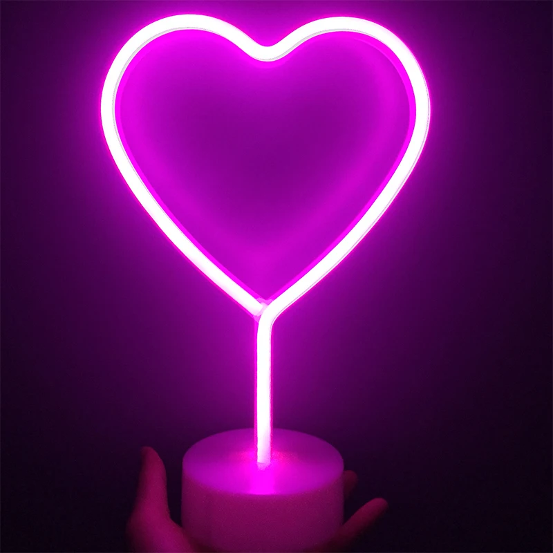Сердце любовь neon LED ночного освещения украшения дома Светодиодная настольная