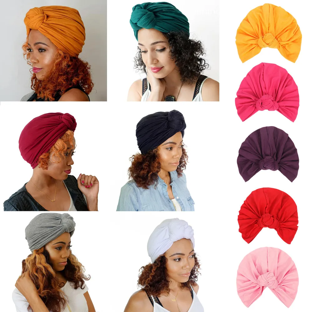 

Feitong Autumn and winter knot cap Baotou hat Fashion Women Warm Knit Crochet Ski Hat Boho Braided Turban Headdress Cap #35