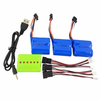 

3PCS 3.7V 600mah Battery With Balance Charger and Conversion line For UDI001 UDI008 Remote Control Ship lithium Battery