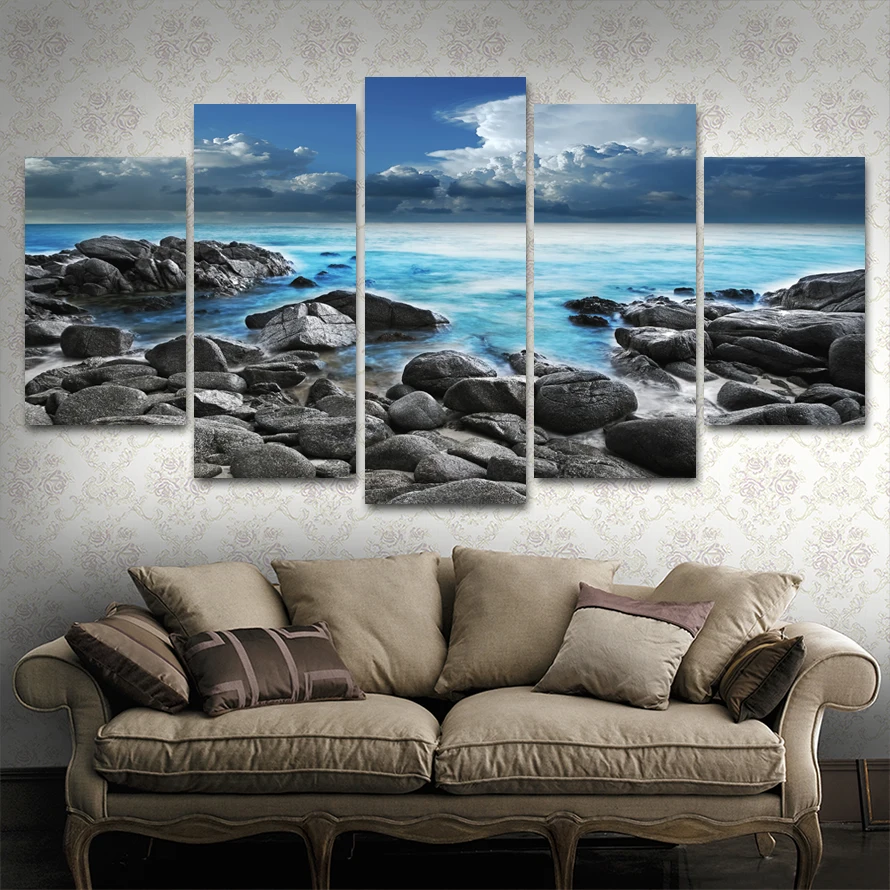 

HD Print Canvas Modular Framework Wall Art Seaview 5 Pieces Painting Popular Picture Landscape For Living Room Decor Poster