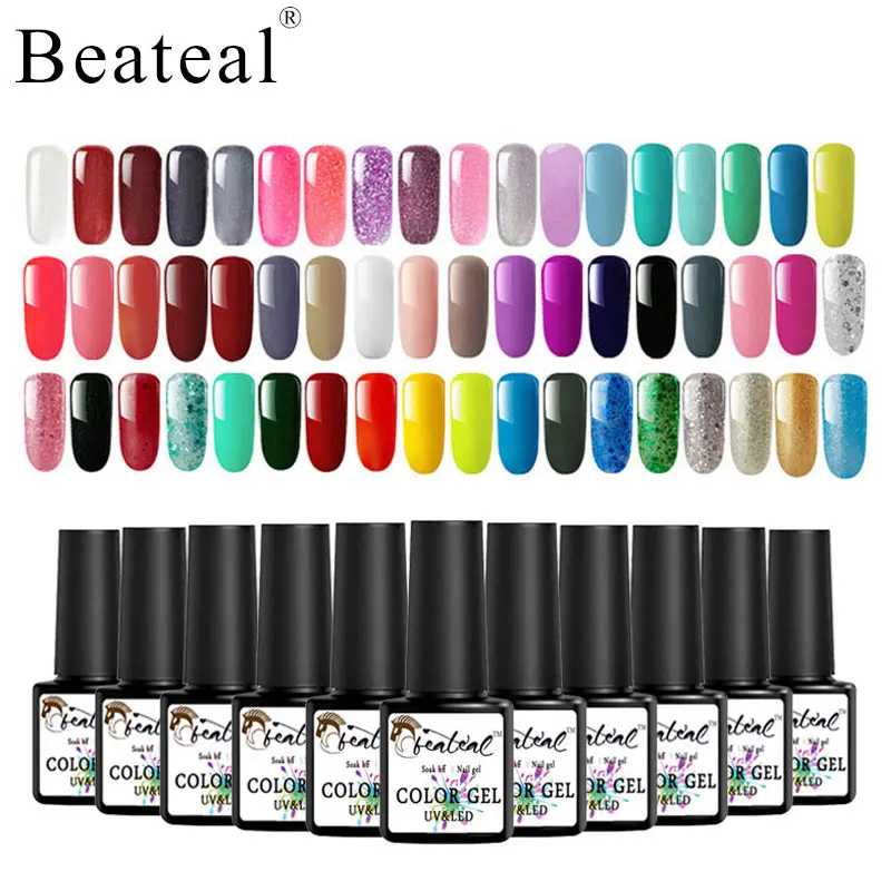 

Beateal 2018 HOT SALE Primer Gel Varnish Soak Off UV LED 54 COLORS Gel Nail Polish Base Coat No Wipe Top Color Gel Polish Gellak